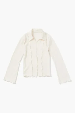 Girls Ribbed Lettuce-Edge Top (Kids)