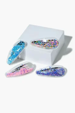 Girls Star Confetti Snap Hair Clip Set (Kids)