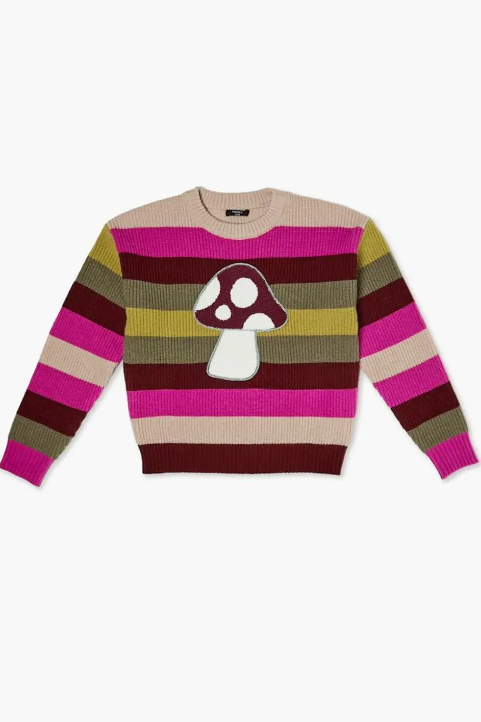 Girls Striped Mushroom Graphic Sweater (Kids)