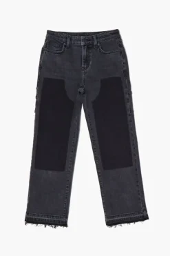 Girls Washed-Panel Jeans (Kids)