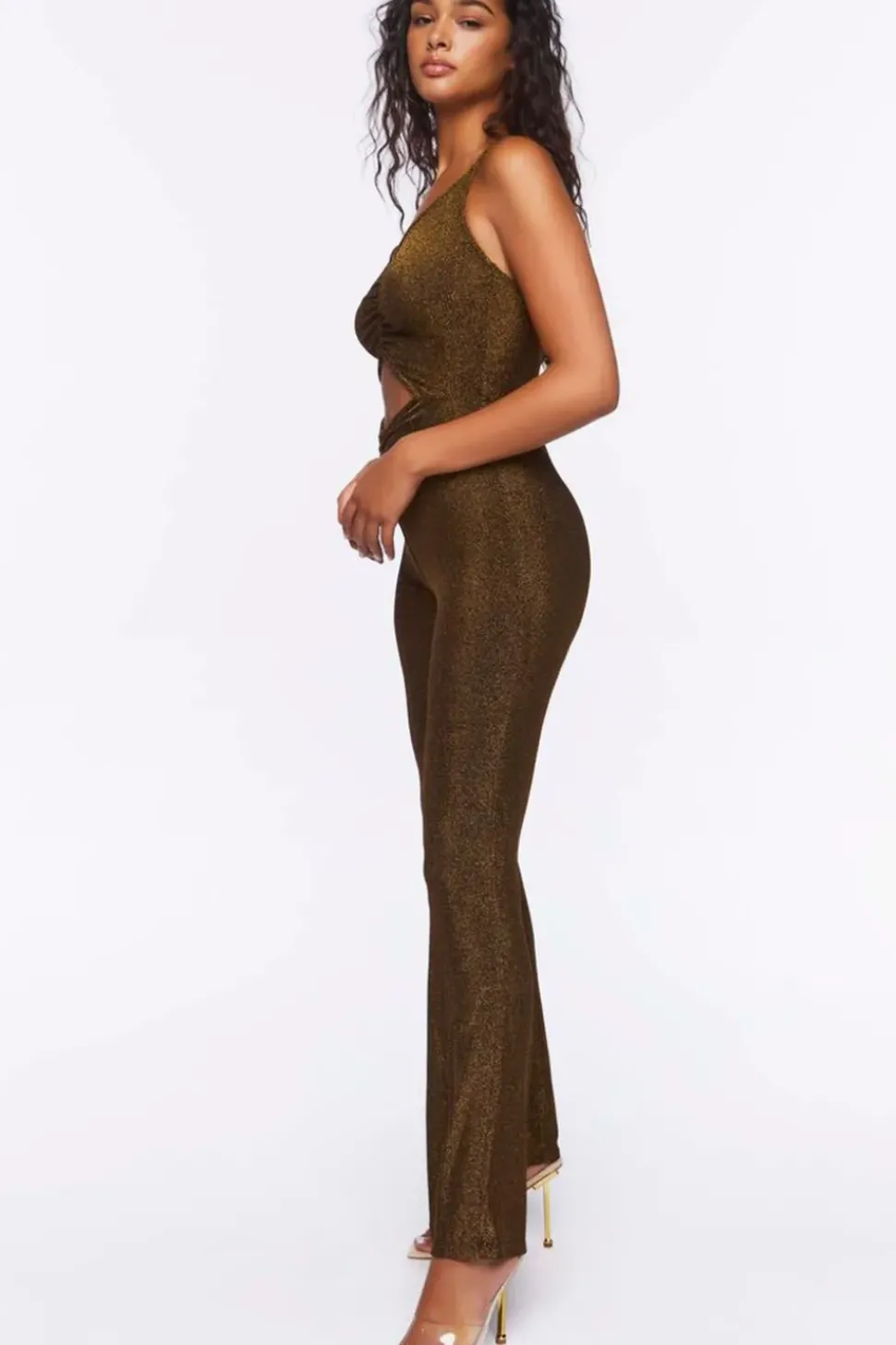 Glitter Knit Cutout Cami Jumpsuit