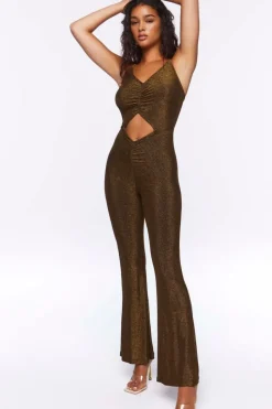Glitter Knit Cutout Cami Jumpsuit
