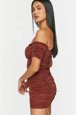 Glitter Knit Off-The-Shoulder Mini Dress