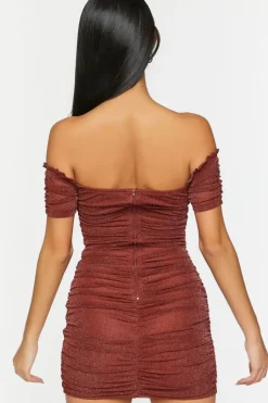 Glitter Knit Off-The-Shoulder Mini Dress