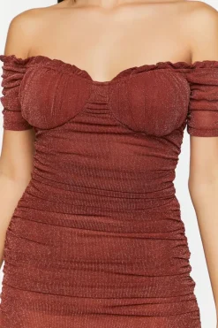 Glitter Knit Off-The-Shoulder Mini Dress