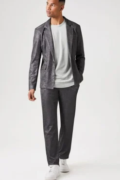 Glitter Knit Open-Front Blazer