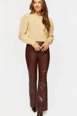 Glitter Knit Ribbed-Trim Sweater