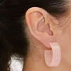 Glitter Open-End Hoop Earrings