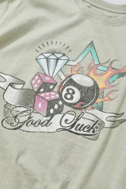 Good Luck Graphic Crew Neck Tee