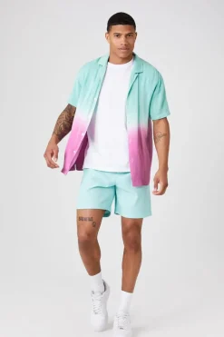 Gradient Dip-Dye Rayon Shirt