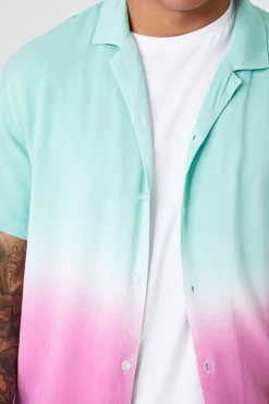 Gradient Dip-Dye Rayon Shirt