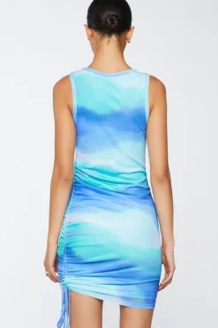 Gradient Wash Mesh Mini Dress