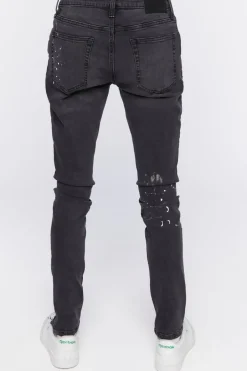 Graphic Paint Splatter Skinny Jeans