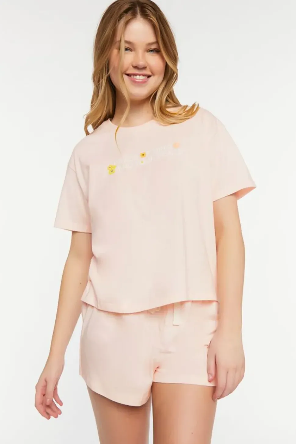Graphic Tee & Shorts Pajama Set