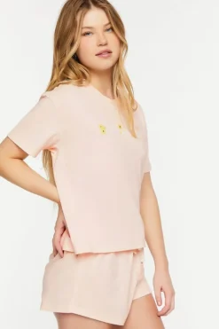 Graphic Tee & Shorts Pajama Set