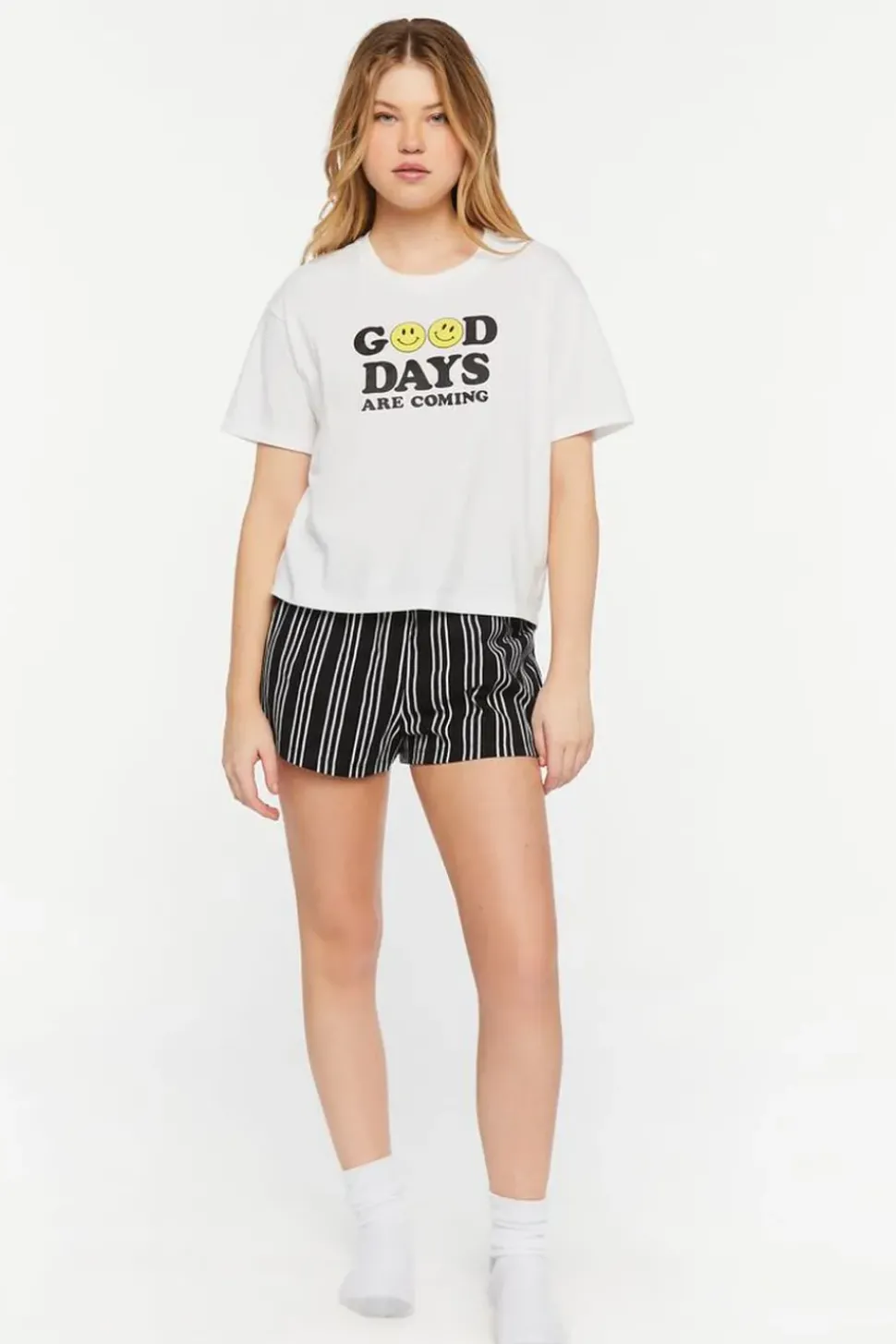 Graphic Tee & Shorts Pajama Set