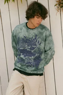 Graphic Tie-Dye Fleece Pullover