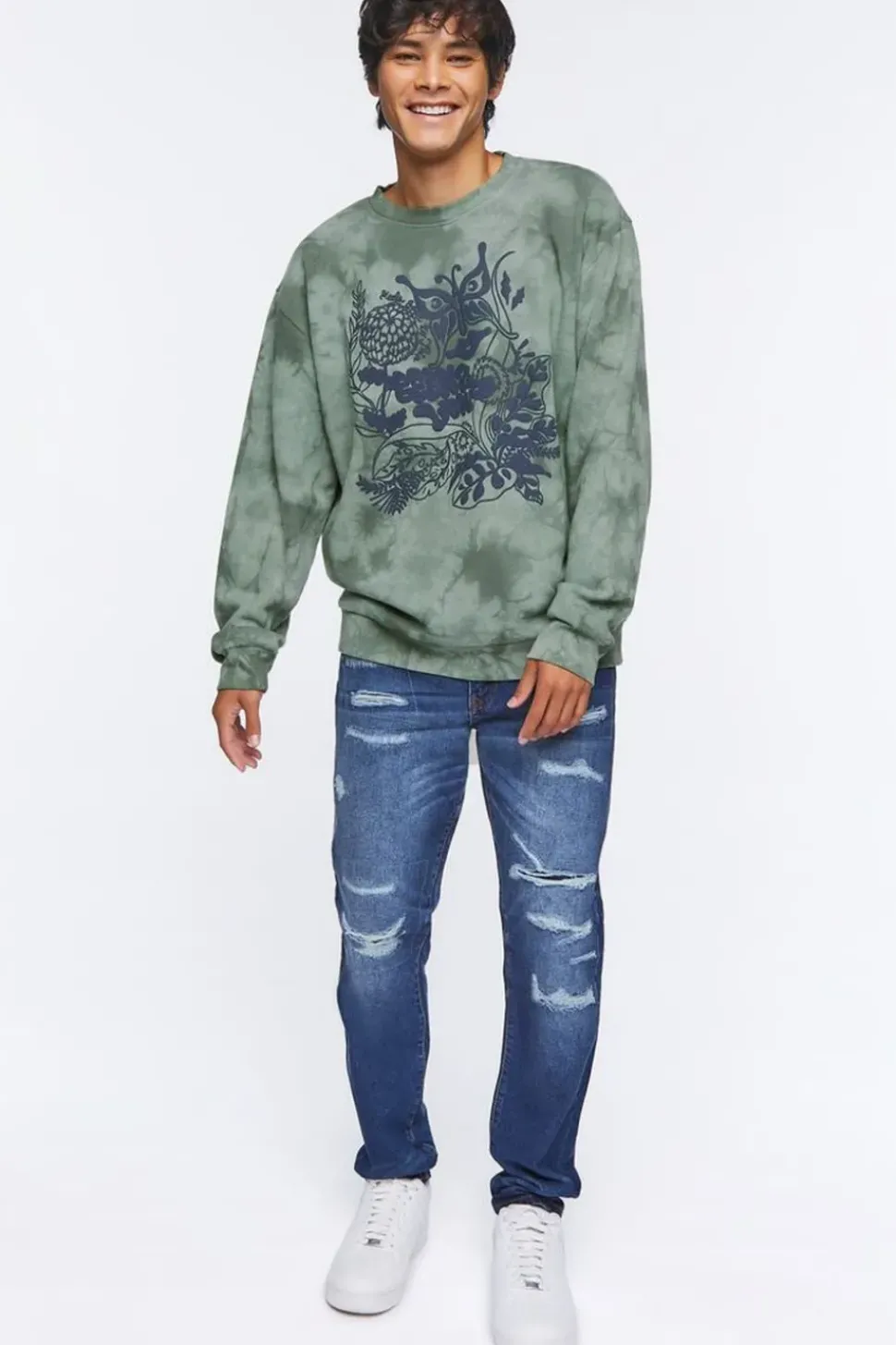 Graphic Tie-Dye Fleece Pullover