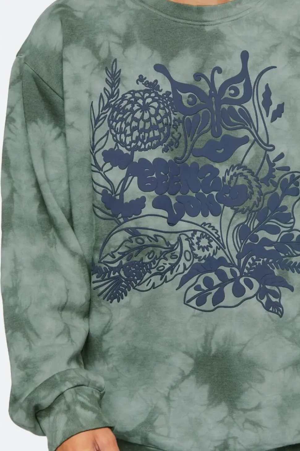 Graphic Tie-Dye Fleece Pullover