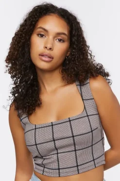 Grid Plaid Crop Top
