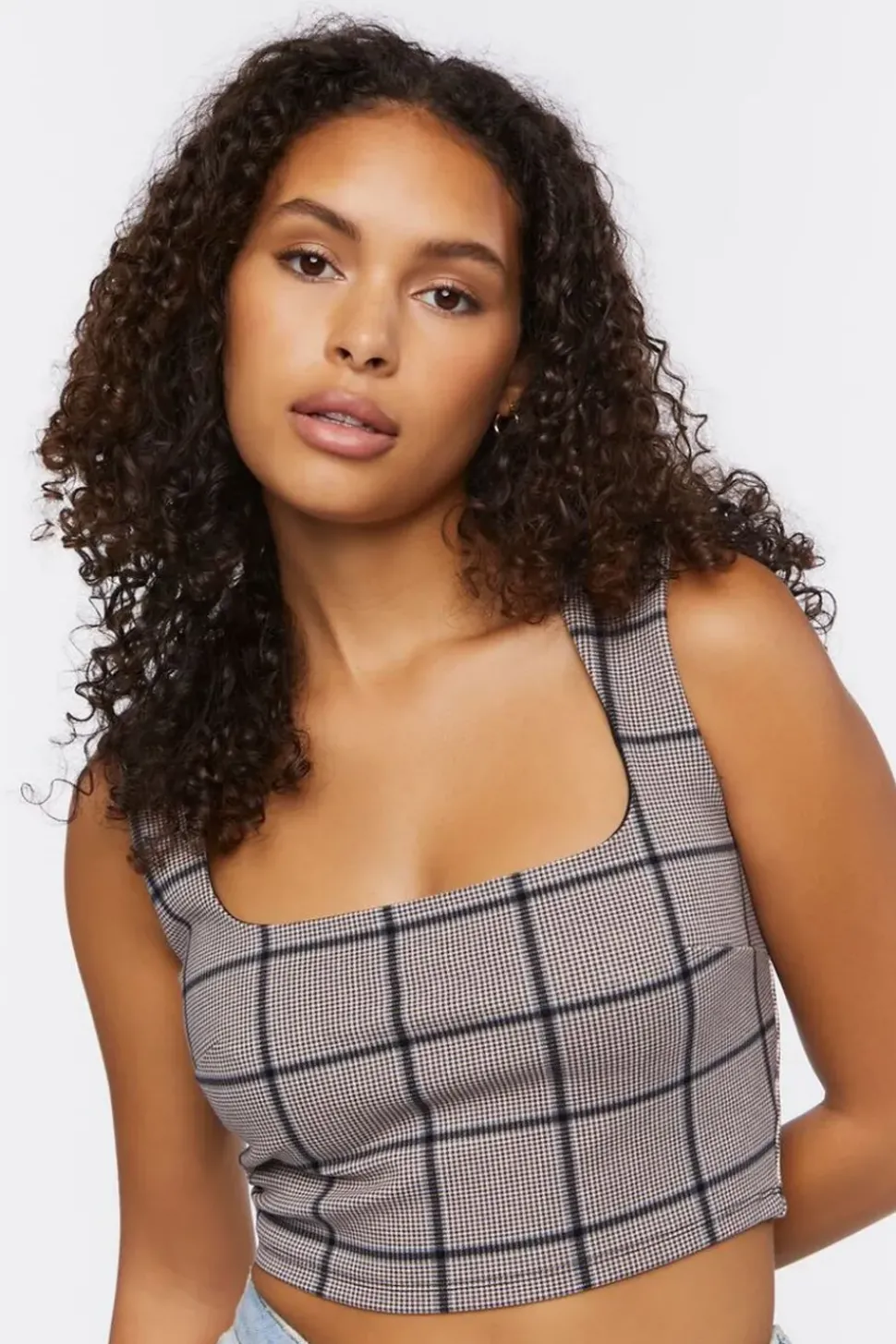 Grid Plaid Crop Top