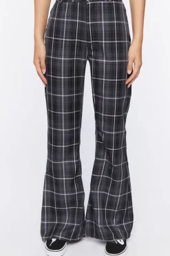 Grid Plaid Flare Pants