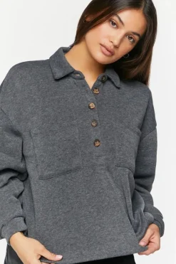 Half-Button Long-Sleeve Shirt