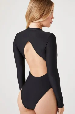 Half-Zip One-Piece Swimsuit