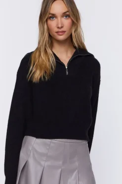 Half-Zip Ribbed Sweater