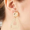 Hammered Geo Drop Earrings