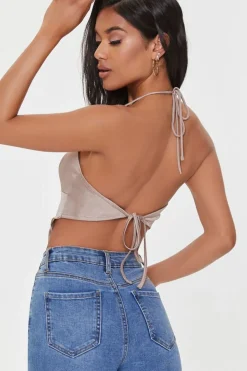 Handkerchief-Hem Halter Top