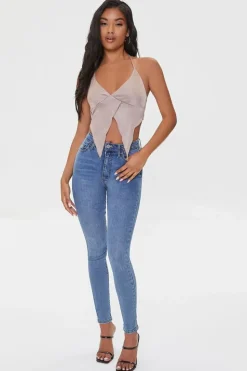Handkerchief-Hem Halter Top