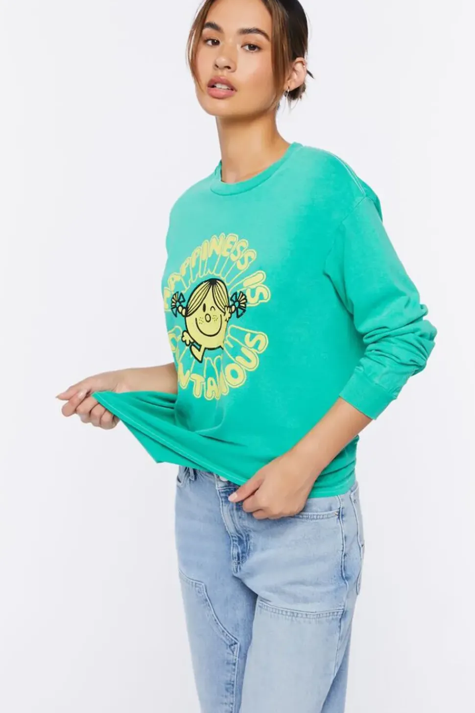 Happiness Graphic Long-Sleeve Tunic