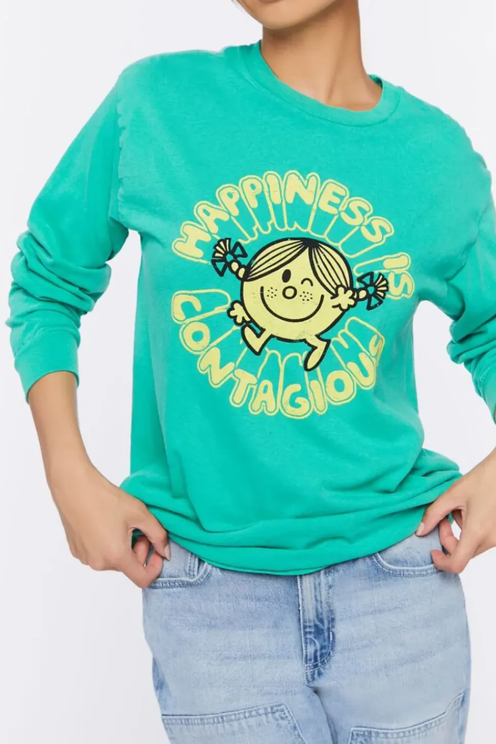 Happiness Graphic Long-Sleeve Tunic