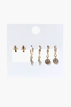 Happy Face Charm Earring Set