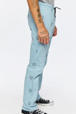 Happy Face Corduroy Drawstring Pants