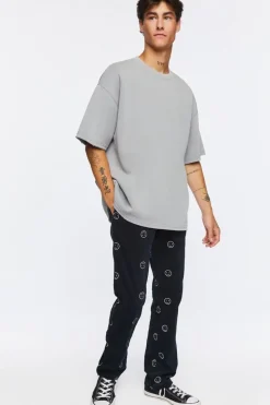 Happy Face Corduroy Drawstring Pants