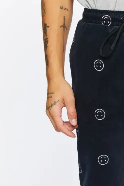 Happy Face Corduroy Drawstring Pants