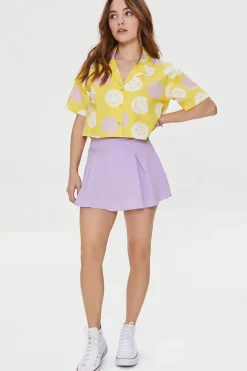 Happy Face Cropped Shirt
