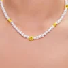 Happy Face Faux Pearl Necklace