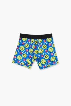 Happy Face & Mushroom Print Boxer Shorts