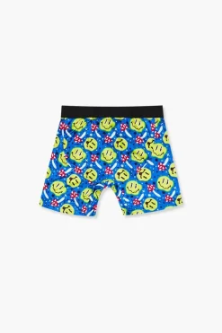 Happy Face & Mushroom Print Boxer Shorts