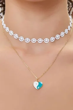 Happy Face & Yin Yang Necklace Set