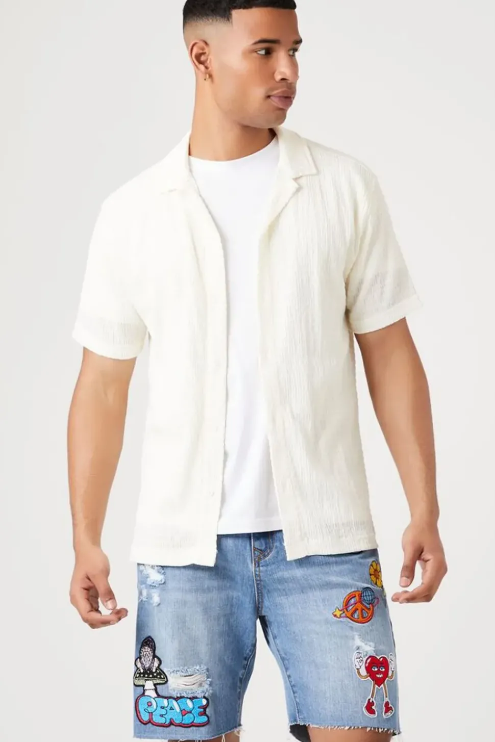 Hazy Daze Patch Denim Shorts