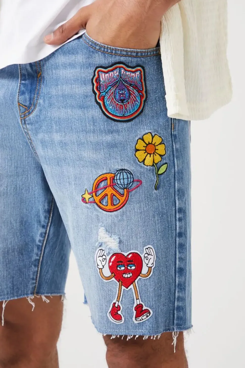 Hazy Daze Patch Denim Shorts