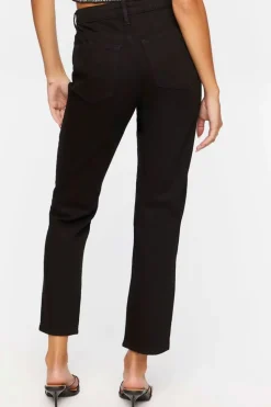 Heart-Button Straight-Leg Jeans