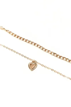 Heart Charm Anklet Set