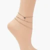 Heart Charm Chain Anklet Set