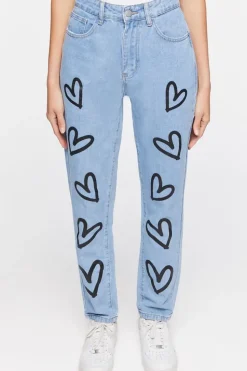 Heart Graphic High-Rise Jeans