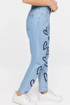 Heart Graphic High-Rise Jeans